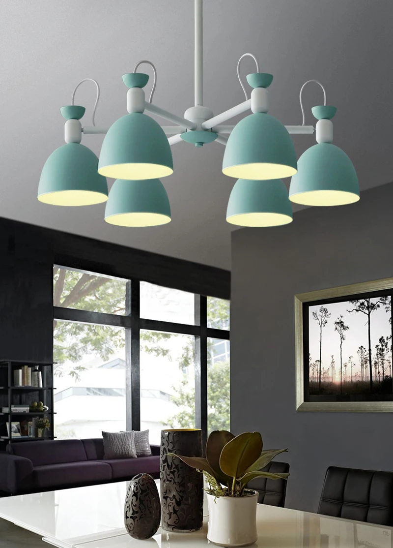 Макарон свет Винтаж в деревенском стиле 8 головок подвесной светильник американский гладить подвесной светильник led коттедж Столовая