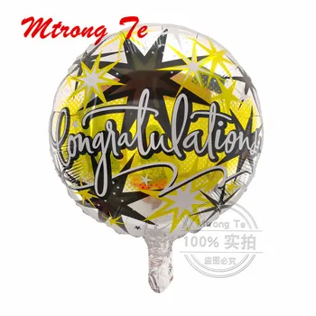 

50pcs/lot 18inch Round School Graduation Foil Balloons For Congratulate Party Supplies Inflatable Congratulation Helium Ballons