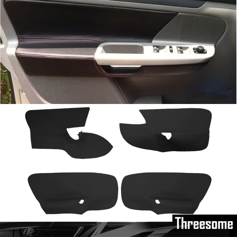 

SRXTZM 4pcs/set Black Beige Car Interior Microfiber Leather Door Handle Armrest Panel Cover For Volkswagen Golf 5 2005-2010