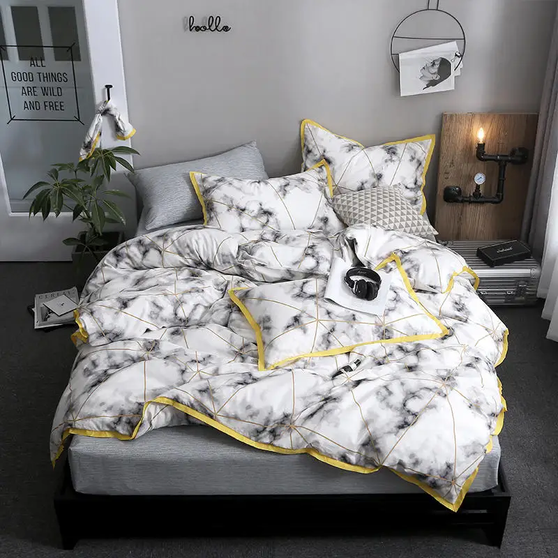 100%Cotton Lightweight Duvet Cover Set,Full\/Queen Twin Stripes Gray Bedding Set,Soft Comfortable 
