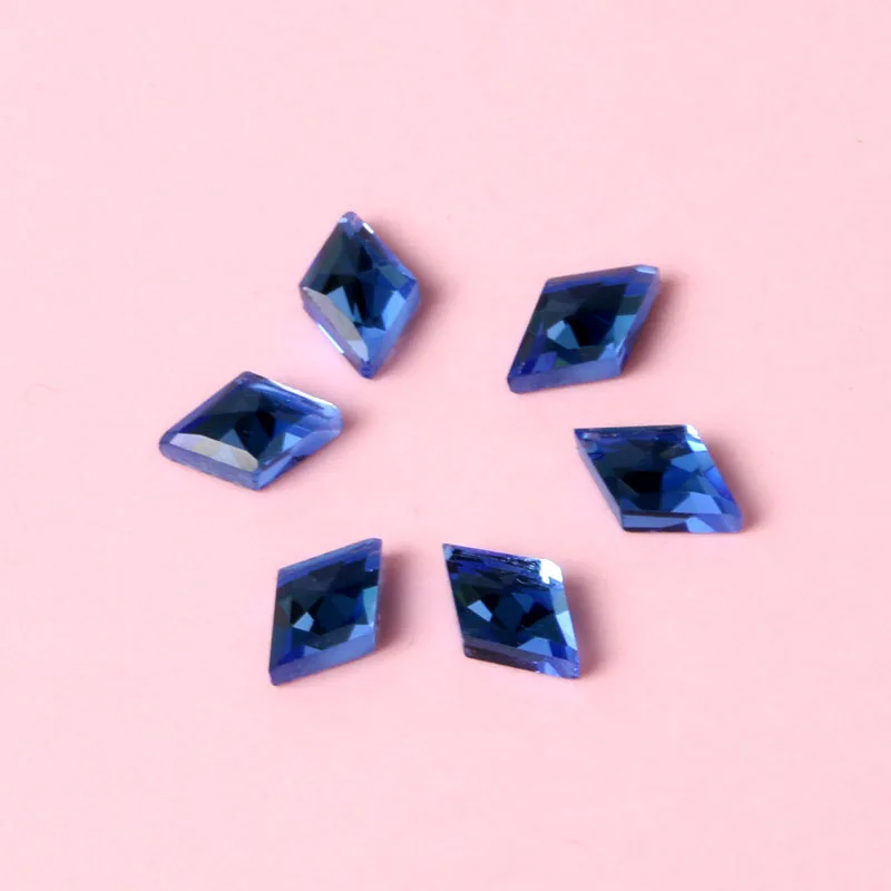 

2018NEW!!!HOT SALE!!!sapphire blue rhombus flat back glass crystal Rhinestones DIY mobile phone shell nail art and wedding dress