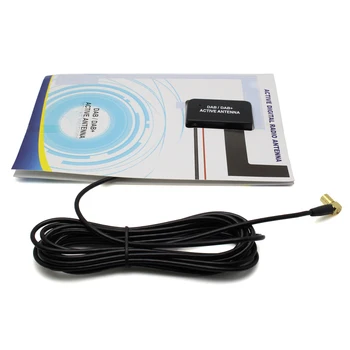 

DAB/DAB+ Digital Radio Aerial, SMB Right Angle,Windshield Glass Mounted DAB Antenna with 3M Extension Cable For Vehicle Radio