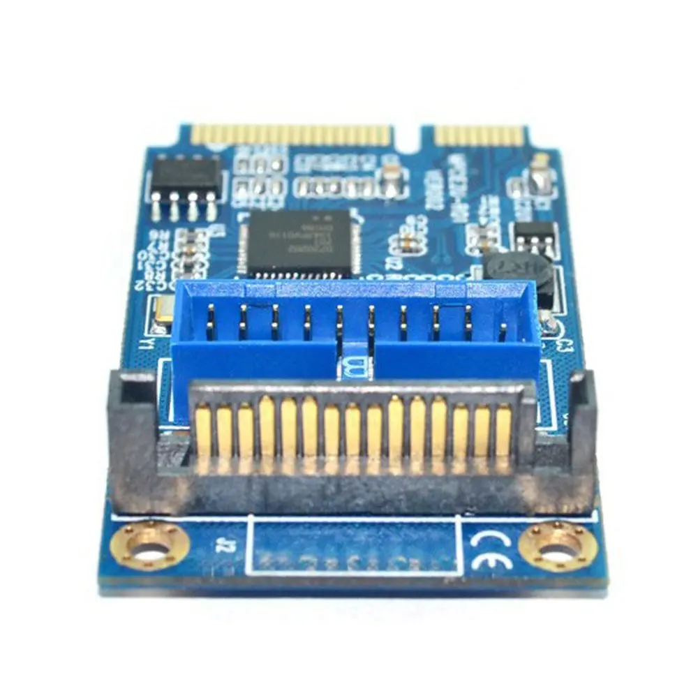 En-Labs placa base Mini PCI Express a doble USB 3,0 20 pines añadir En el adaptador de tarjeta, mini PCIe PCI-e a 2 puertos USB 3,0 con alimentación SATA En-Labs placa base Mini PCI Express a doble USB 3,0 20 pines añadir En el adaptador de tarjeta, mini PCIe PCI-e a 2 puertos USB 3,0 con alimentación SATA
