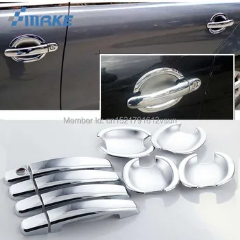 

smRKE For VW Lavida 08-2012 Car Chrome Door Bowl Cover Stickers Interior Decoration Sequins Brand Auto Accessories Styling