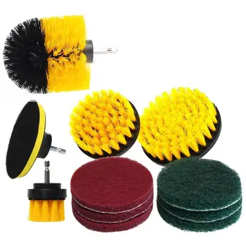 

Set/12Piece Drill Brush And Scrub Pads, Power Drill Scrub Brush Attachments With Drill Bit Extender For Grout, Tiles, Sinks, B