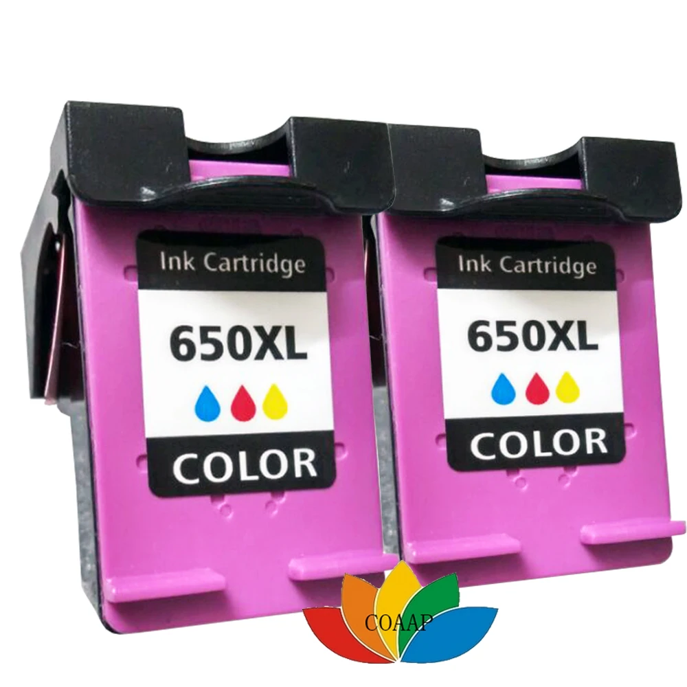 

2 PCS Ink cartridge for Compatible HP 650 HP650XL Color Ink cartridge for deskjet 1015 1515 2515 2545 2645 3515 4510 4645 Printe