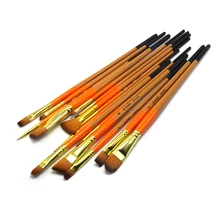 15 шт. набор длинной ручкой нейлон художник краски кисточки волос для Кисть для акрила акварель ing Professional рисунок все размеры