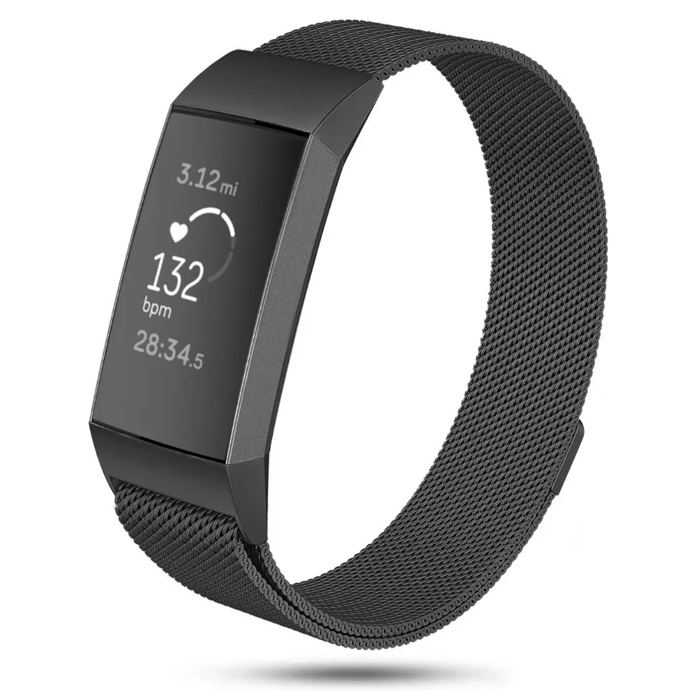 Металлические полосы для Fitbit Charge 3 & Charge 3 SE фитнес-трекер Миланский нержавеющая сталь Магнитная Замена для мужчин t для женщин мужчин 9,14