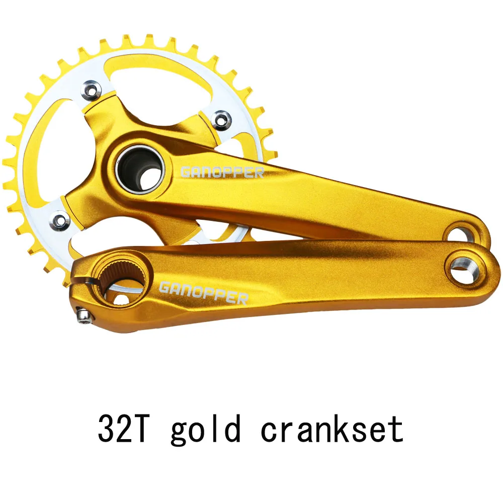 MTB узкая широкая Шестерня 32T 34T 36T 38T 40T 42T 175 мм Звездочка односкоростная Звездочка 104BCD Звездочка для горного велосипеда - Цвет: 32T gold crankset