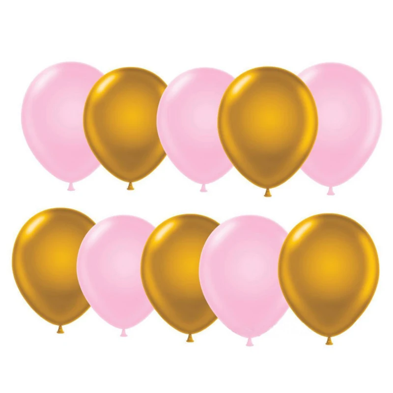 40Pcs Latex Metallic Balloons Gold Pink Latex Balloons for Birthday Festival Party Decoration Event Party Supplies