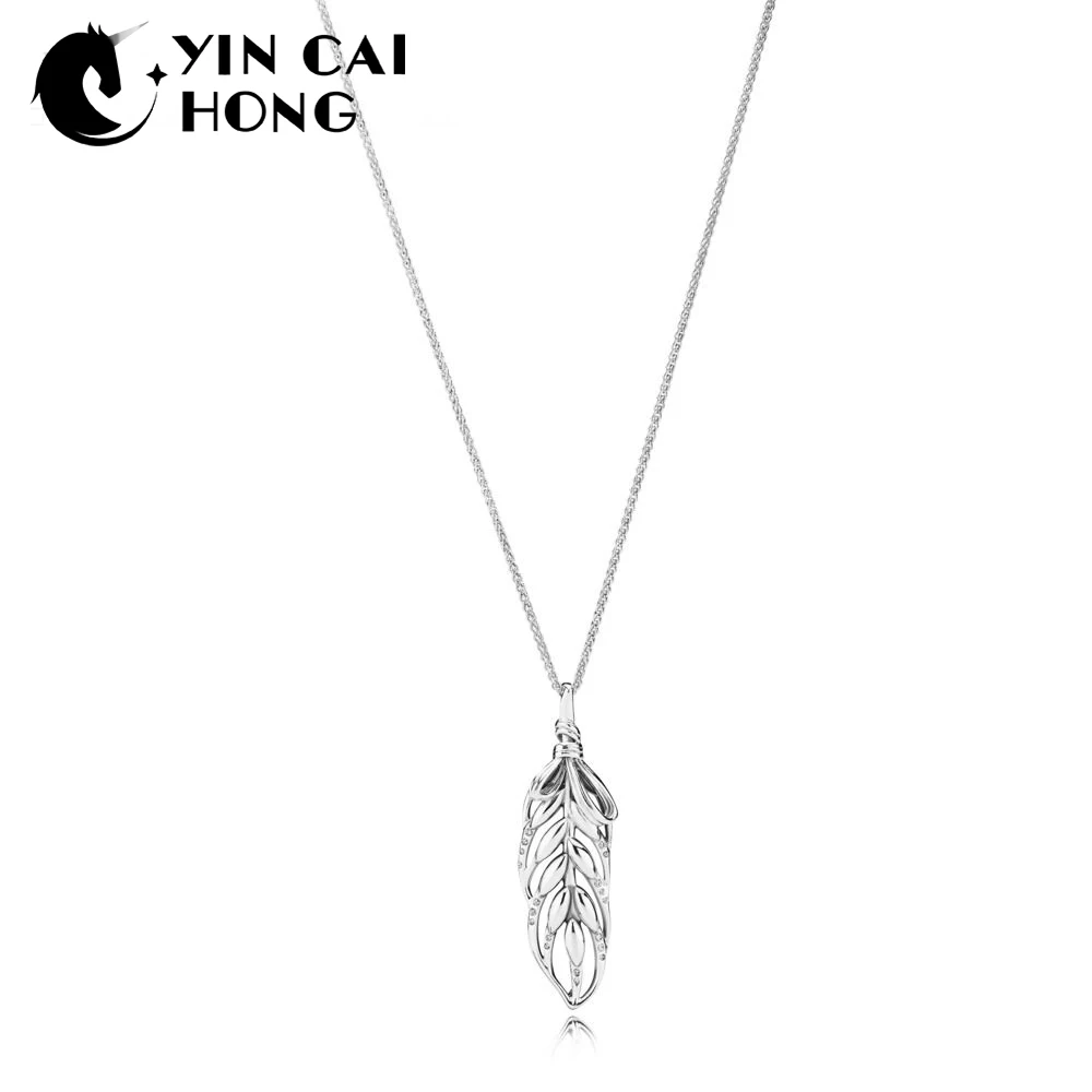 

YCH 100% 925 Sterling Silver New Romantic 397753CZ FLOATING GRAINS NECKLACE WITH PENDANT Original Jewelry Women Holiday Gift