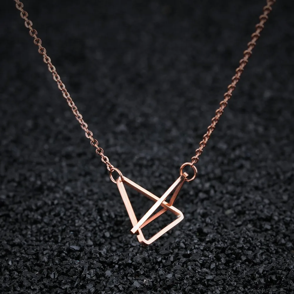 Design Triangle Pendant Necklace Chain 