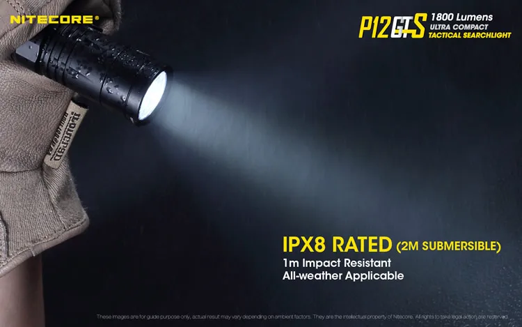 2019 NITECORE P12GTS без батареи Ультра Компактный Тактический прожектор 1800 люмен CREE XHP35 HD светодиодный фонарик Охота оптовая продажа