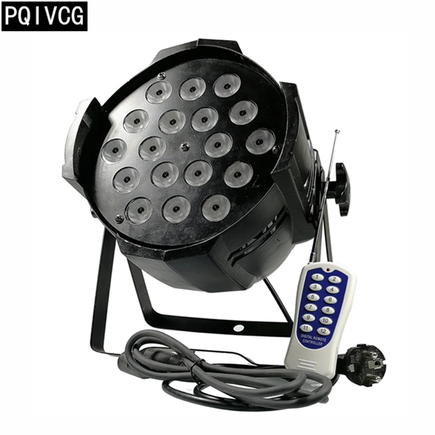 

18X12W rgbw led par light remote control dmx512 rgbw 4in1 flat par