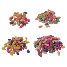 28/60/70/125 шт смешанный цвет натуральный рефлюксный Ладан коническая пуля дым обратный ароматерапия Роза Жасмин Лаванда регулирования эмоции