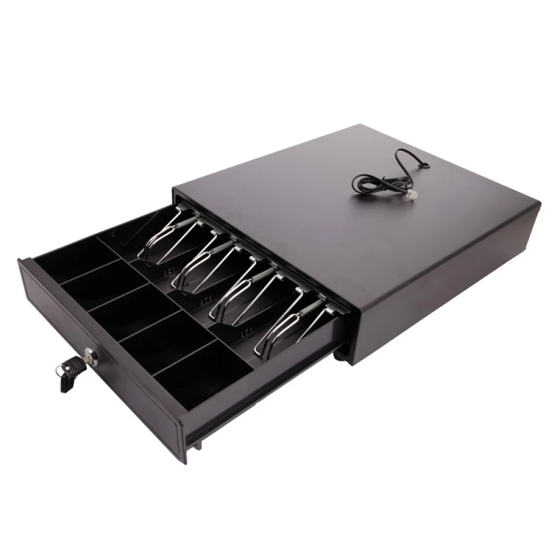 Portable Cash Drawer Box Money Lock Storage with Removable Tray Works