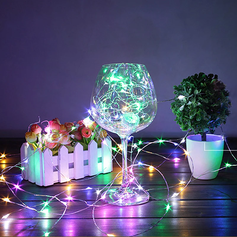2 м 5 м 3AA светодиодный светильник-гирлянда, водонепроницаемый светодиодный светильник из медной проволоки, праздничный уличный Сказочный светильник s для рождественской вечеринки, свадебного украшения