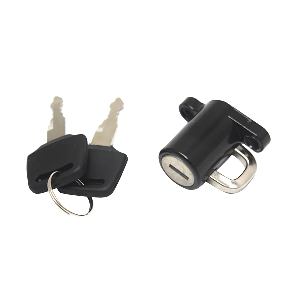 Universal Motorcycle Motorbike Bike Helmet Lock Hanger Hook & 2 Keys Black Plastic and Metal Never fade NOT spot Durable