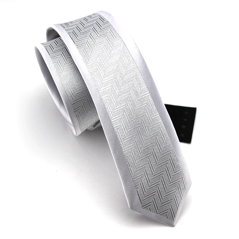 

2019 New Men Ties 5.5CM Slim Ties For Men Neckties Striped Korean Style Work Party Suit Ties Silver Grey Shipping with Gift Box