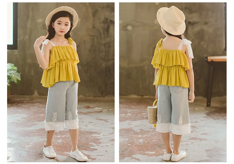 Ruffles Layered Chiffon Blouse For Teenage Girls Sleeveless Shirts Kids Tops Clothing Children Casual Solid Summer Shirt Blouse (10).jpg