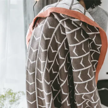 

One piece blanket Knitted Cotton Anti-Pilling Portable Home Adults TV Sofa Outdoor Blanket