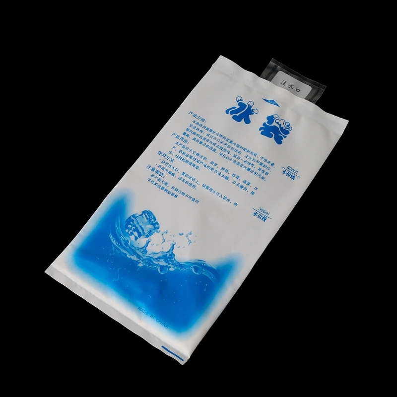 10 шт многоразовая пластиковая сумка-холодильник для хранения продуктов питания ледяные гелевые пакеты кубики физическая холодная терапия охлаждающая Упаковка сохраняет свежесть - Цвет: 600ml