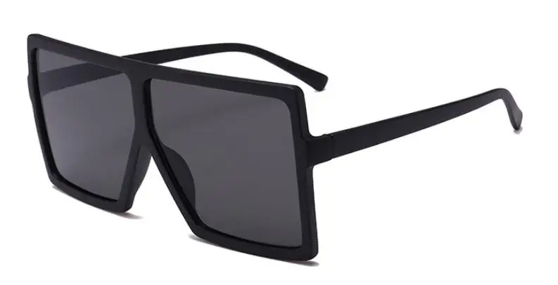Большие оттенки, женские солнцезащитные очки, черные модные квадратные очки, большая оправа, солнцезащитные очки, винтажные Ретро очки, унисекс, oculos feminino - Цвет линз: C5 matte black