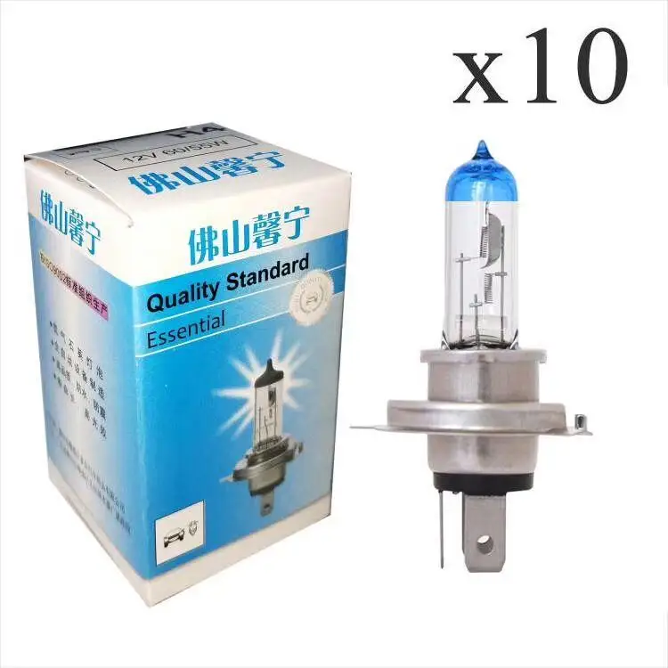 Koop SOTITO H4 9003 HB2 12 v 55 w P43T 5000 k 2400lm Auto dual korte auto lamp licht super wit licht h4 xenon halogeen 10 stks
