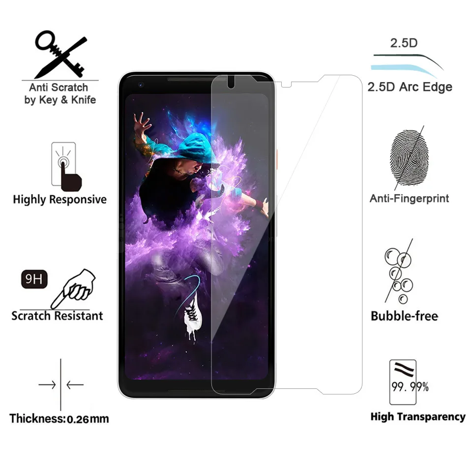 Tempered Glass for Google Pixel 2 XL Glass 2.5D 9H Protection Pixel2 2xl Protective Glass for Google Pixel 2 XL Screen Protector (2)
