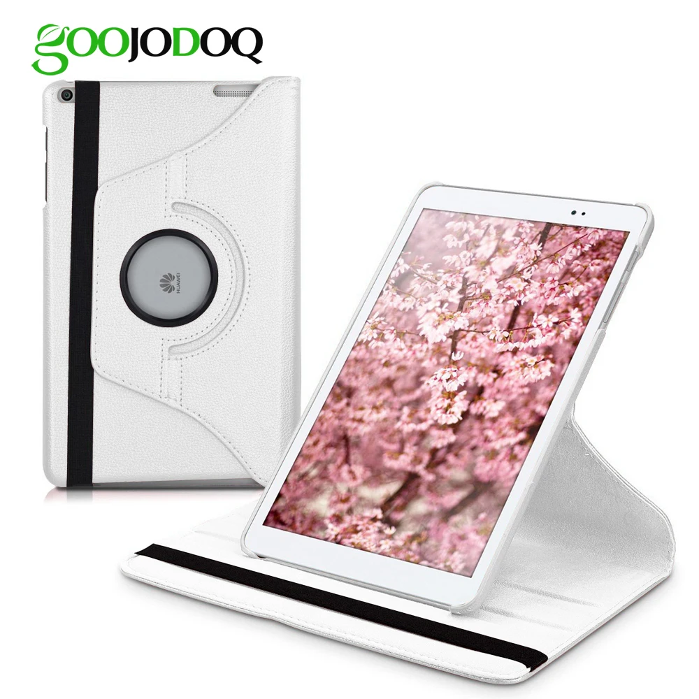GOOJODOQ для huawei MediaPad T3 10 чехол ультра тонкий легкий 360 подставка смарт-чехол для huawei MediaPad T3 10,0 чехол 9,7 дюймов - Цвет: Белый