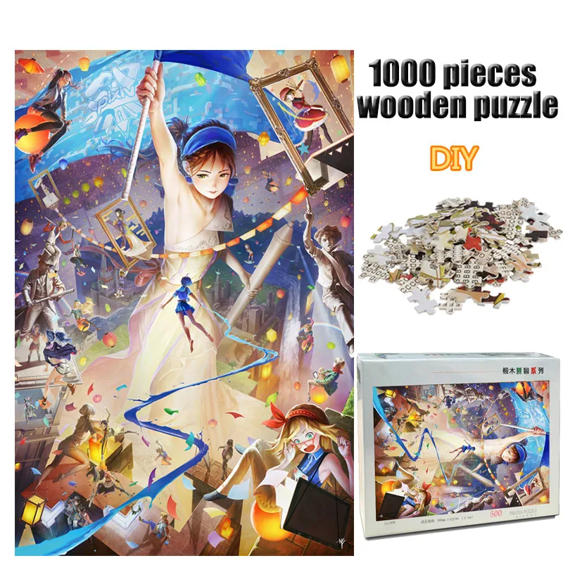 

Adult 1000 Pieces Future World Jigsaw Puzzle Wooden Puzzle Color Cartoon Painting Decompression Puzzle