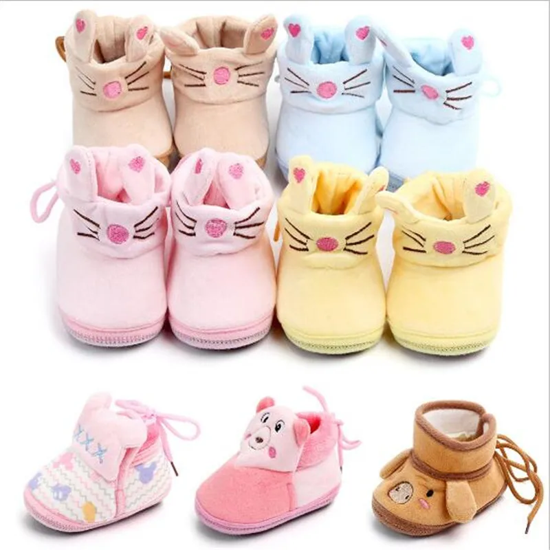 

New Cartoon Baby Winter Shoes Infants Warm First Walkers Boys Girls Snow Boots Soft Cotton shoes