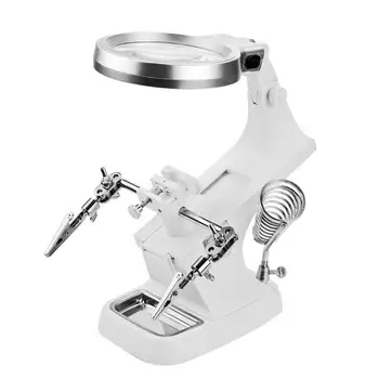 

3X 4.5X 10 LED Light Desk Magnifier Tools Set Desktop Magnifier Precise Magnifier DIY Instruments Glass Loupe Instrument