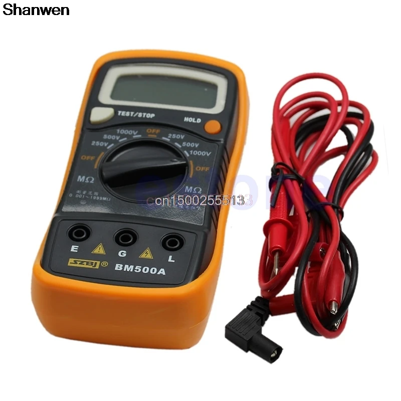 1 шт. BM500A 1000 в 1999 м Цифровой тестер сопротивления изоляции Megohmmeter Megger