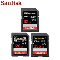 SanDisk на основе флеш-памяти записи карты SD карты 32 ГБ, 64 ГБ и 128 ГБ SDHC SDXC UHS-I Class 10 95 м/с Поддержка карт памяти U3 4 K для цифровых Камера