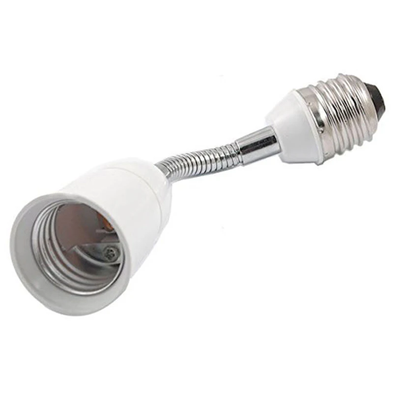 1pcs E27 to E27 LED Bulb Lamp Holders Flexible Extension Adapter Converter White