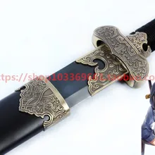 S0190 аниме могила отмечает античная латунь черный золото древний Нож Меч w/черное дерево ножны 41.1"