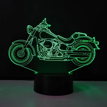 

3D Stunning Visual Table Lamp Motorcycle Night Lights Multicolored Lumineuse household Abajur Led Desk Accessories Gece Lambas