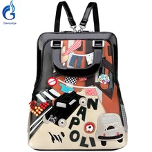Gamystye moda mujeres mochila femenina doble del hombro bolsos diseñador gato mochila para la muchacha de viaje mochilas escolares portátil grande