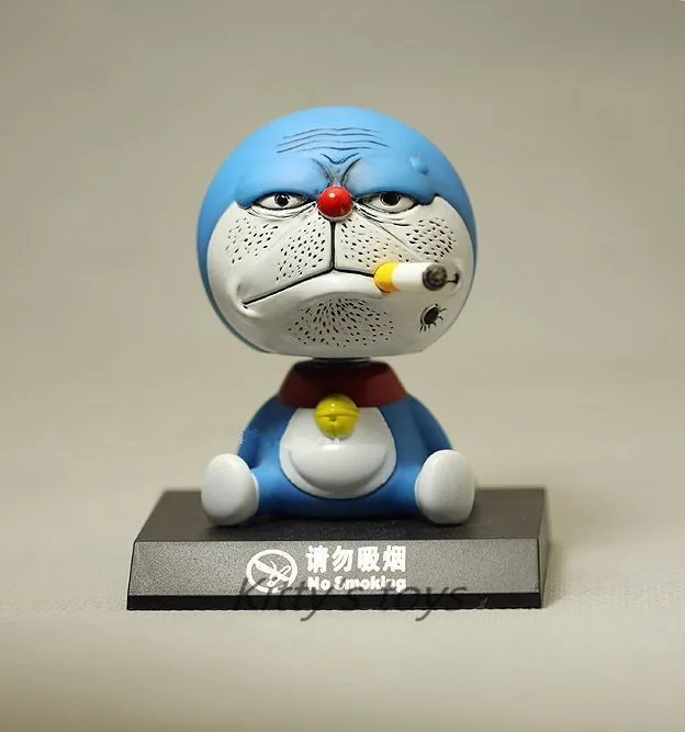 11 см качающаяся голова Doraemon Игрушка модель автомобиля украшения Аниме Куклы Фигурки ПВХ отличные подарки KA0451