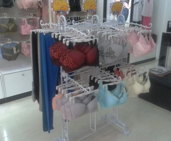 , wrought iron hangers in shorts, displays, clothing display shelf bra inside clothing underwear hanger display shelf