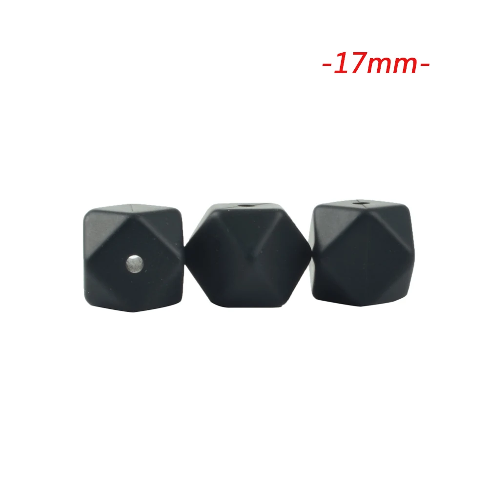 smokey black LOFCA 5 шт. силиконовые бусины 17 мм шестиугольник BPA Бесплатно Пищевой Силикон Детские Прорезыватели для зубов Детская Игрушка прорезыватель для кормления соска зажим Necklac - Цвет: smokey black