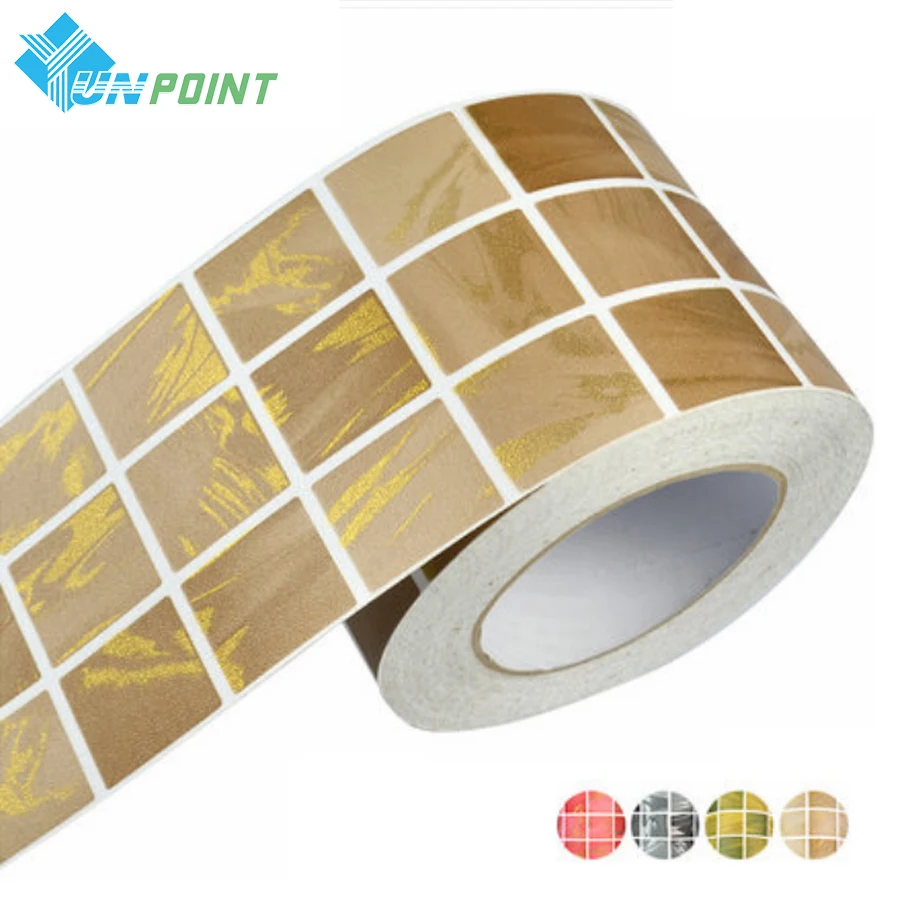 

5M Waist Line Wall Sticker Kitchen Bathroom Toilet Wall Borders Waterproof Self adhesive Wallpaper Border Mosaic Tiles Stickers