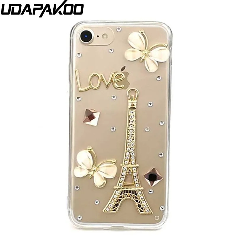 Udapakoo Luxury Bling Case For iPhone 5 5S SE 5C 6 6S 7 8 Plus X XR XS Max case Crystal Rhinestone Diamond Shell Bag Coque Cover |
