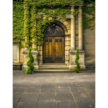 

TR leaves wall old stone building gateway vinyl wedding photography backdrops for portrait photo studio photography backgrounds