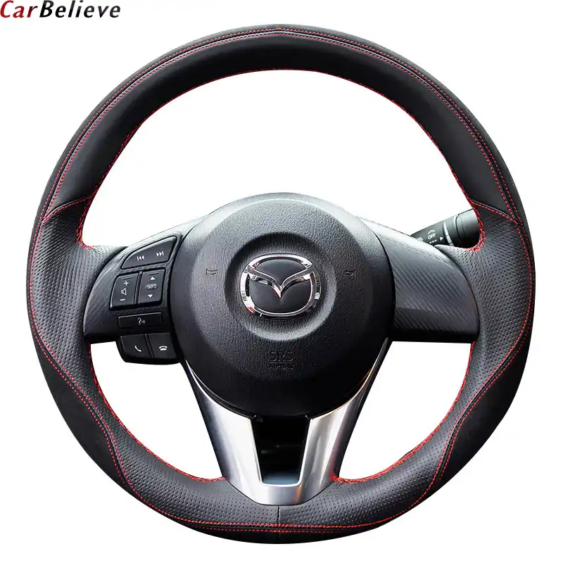 Car Believe Genuine Car Steering Wheel Cover For Mazda 6 Gh Gj Cx 5 3 2014 Bk 2017 2016 Cx 3 Steering Wheel Car Accessories Steering Covers Aliexpress
