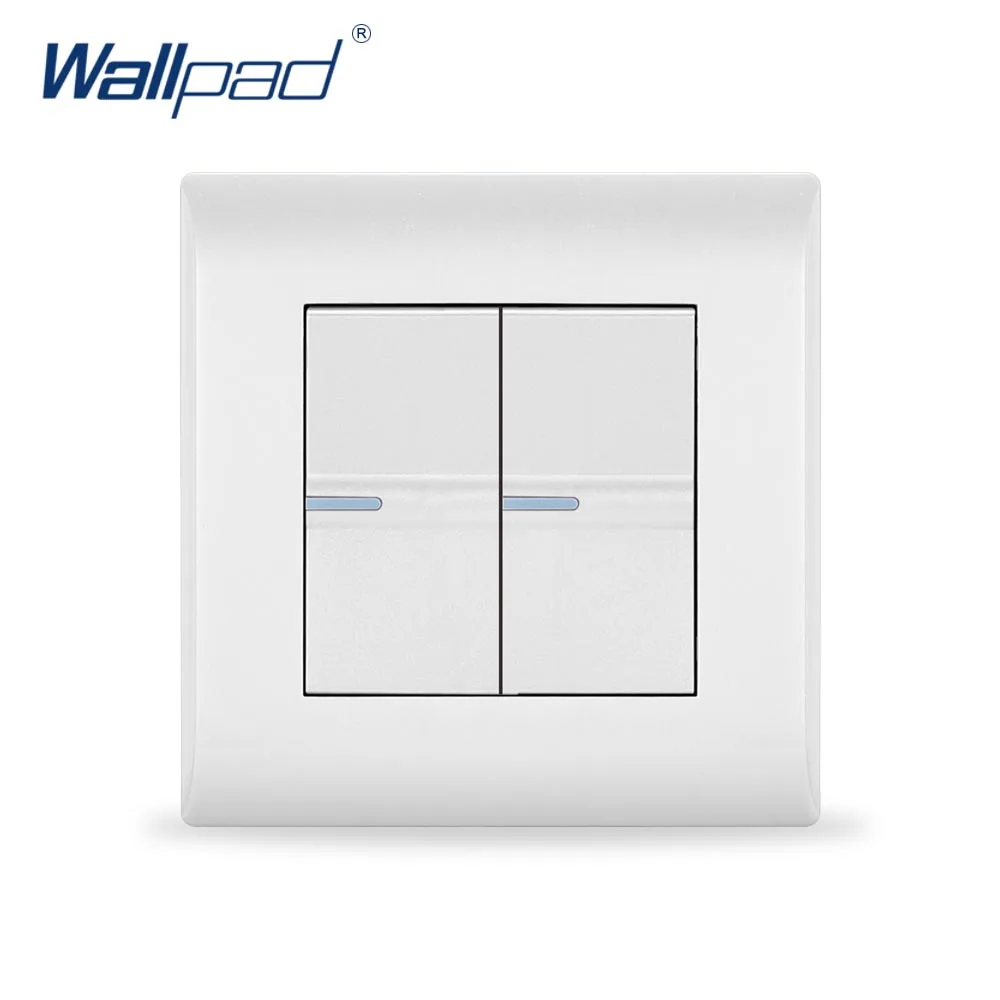 

2019 New Arrival 2 Gang 2 Way Wallpad Luxury White Wall Light Switch 16A AC110~250V PC Panel EU/UK Standard