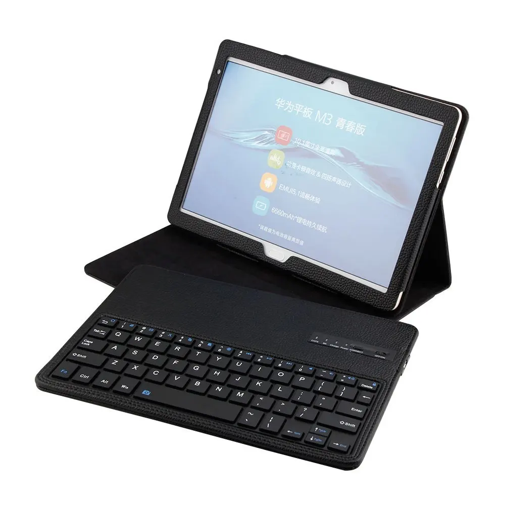 Беспроводной Bluetooth ABS клавиатуры обложка чехол для huawei MediaPad M3 Lite 10 BAH-W09/AL00 10,1 "искусственная кожа съемный клавиатура случаях