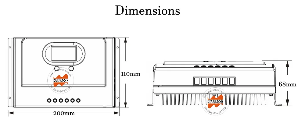 Умнее 20A MPPT Контроллер заряда для фотоэлектрических систем и 12 V/24 V автоматическое определение Макс. DC100V PV вход с RS485 и 5В USB интерфейсами