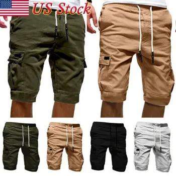 

Men Casual Jogger Shorts Sports Cargo Military Combat Workout Gym Trousers